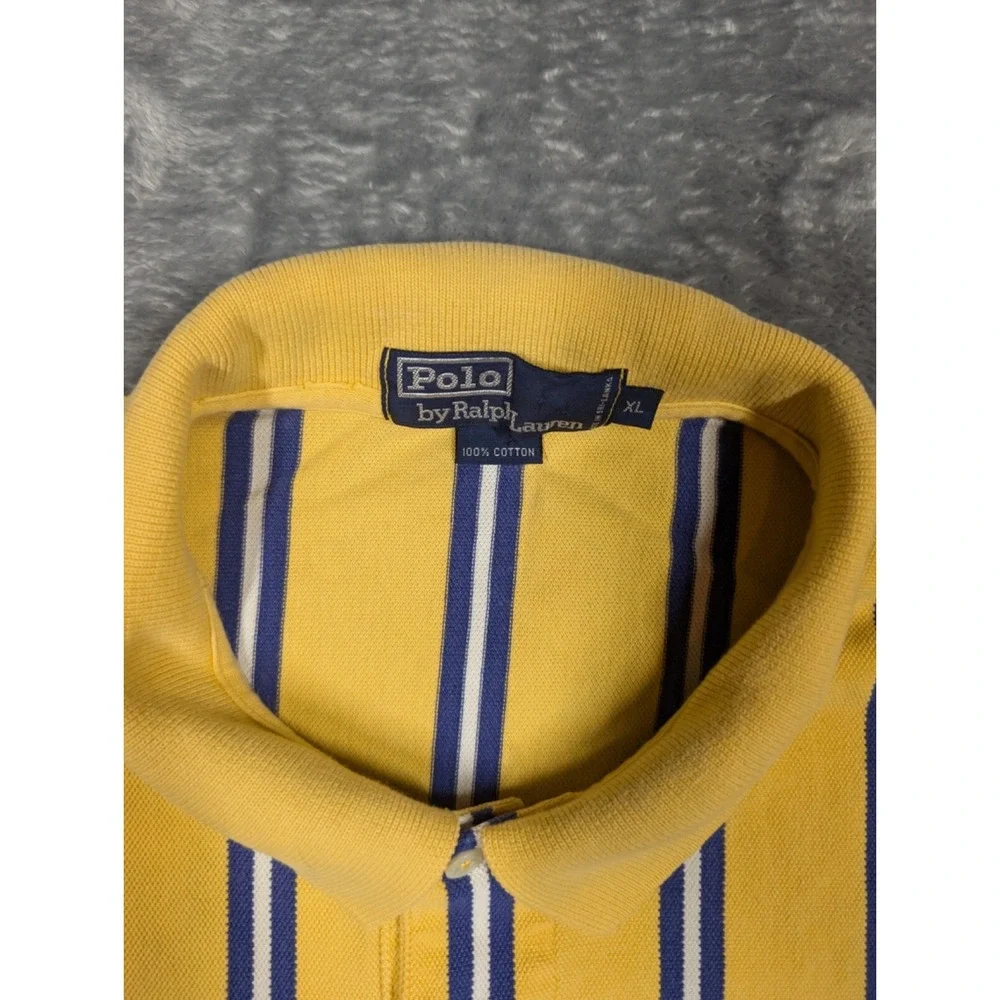 Vtg Polo Ralph Lauren Mesh Pique Polo Shirt Sz XL Stripes Prep Classic